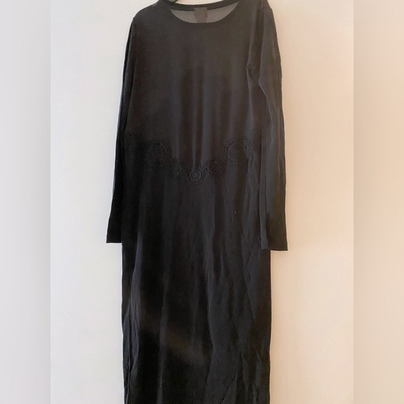 H&M Long Semi-Sheer Embroidered Dress - Picture 4 of 12